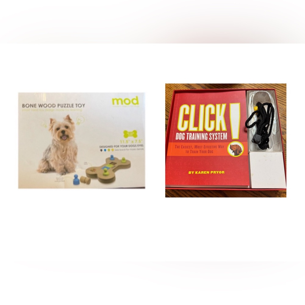NEW pet bone wood puzzle toy smart treat toy , Click Training & FreeGift